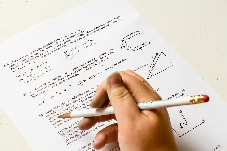 student doing homework
